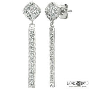 0.56 Carat Natural Diamond Bar Drop Earrings G SI